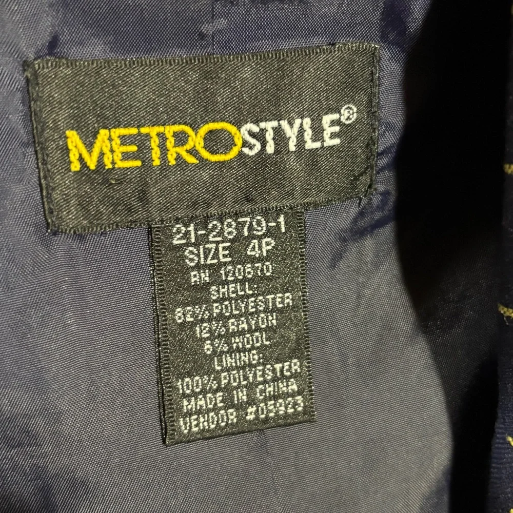 Metrostyle Vintage 90’s Dark Blue‎ Pinstriped Blazer and Skirt Ensemble Suit